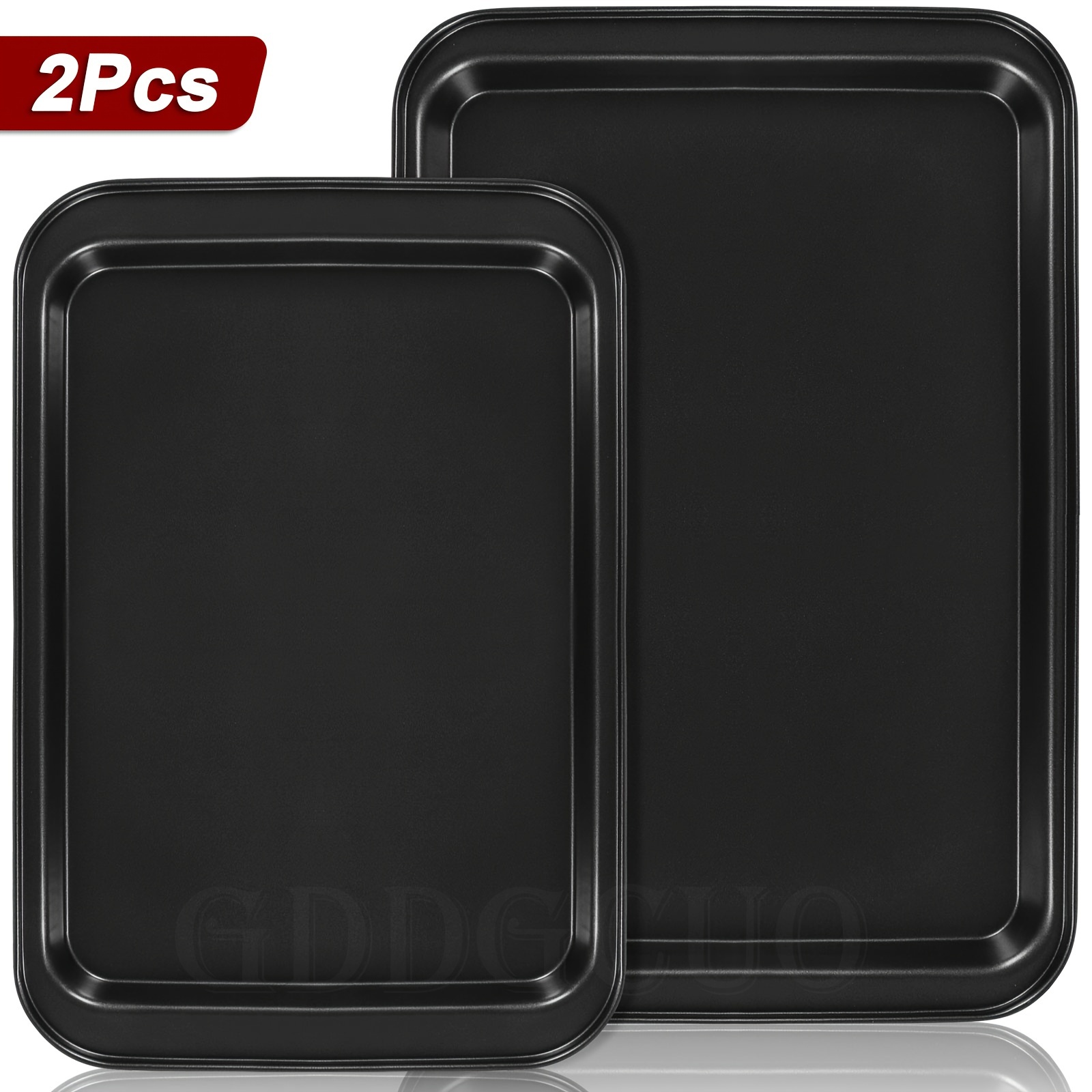 Image of Baking Pan Set, 2pcs Oven Cookie Pan, Baking Pan Set With Handles, Food-safe Trays, Carbon Steel Tray Baking Pan Set, Oven Baking Set