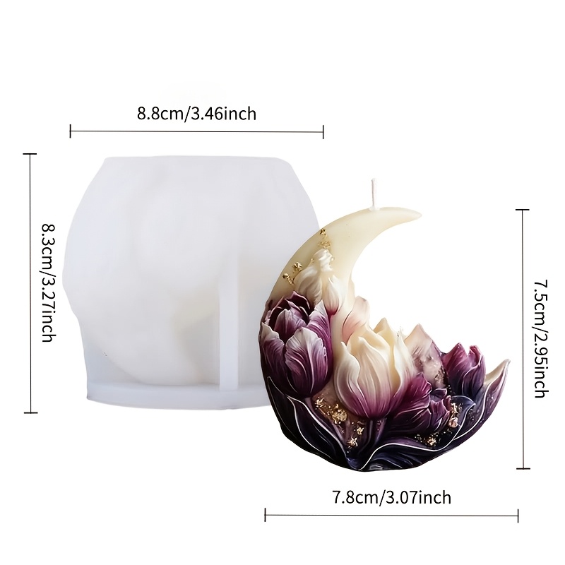 TEMU Valentine's Day Romantic Crescent Candle Silicone Mold - High-temperature Resistant And Easy To Clean, Resin/wax/soap Craft Mold, Candle Making