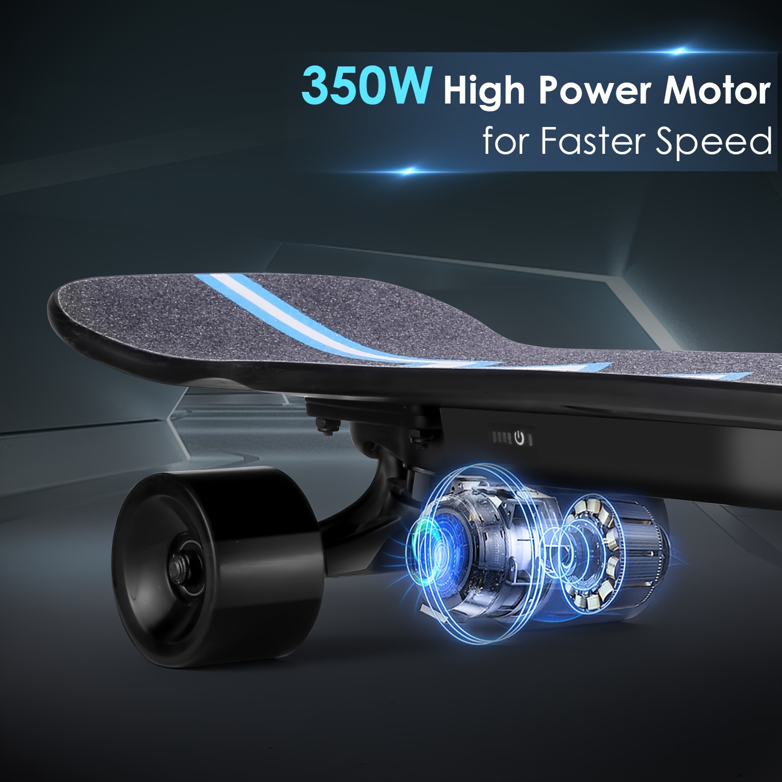 

Caroma Electric Skateboards With Wireless Remote Control, 12.4 Mph Top Speed Electric Longboard, 8 Miles Max Range