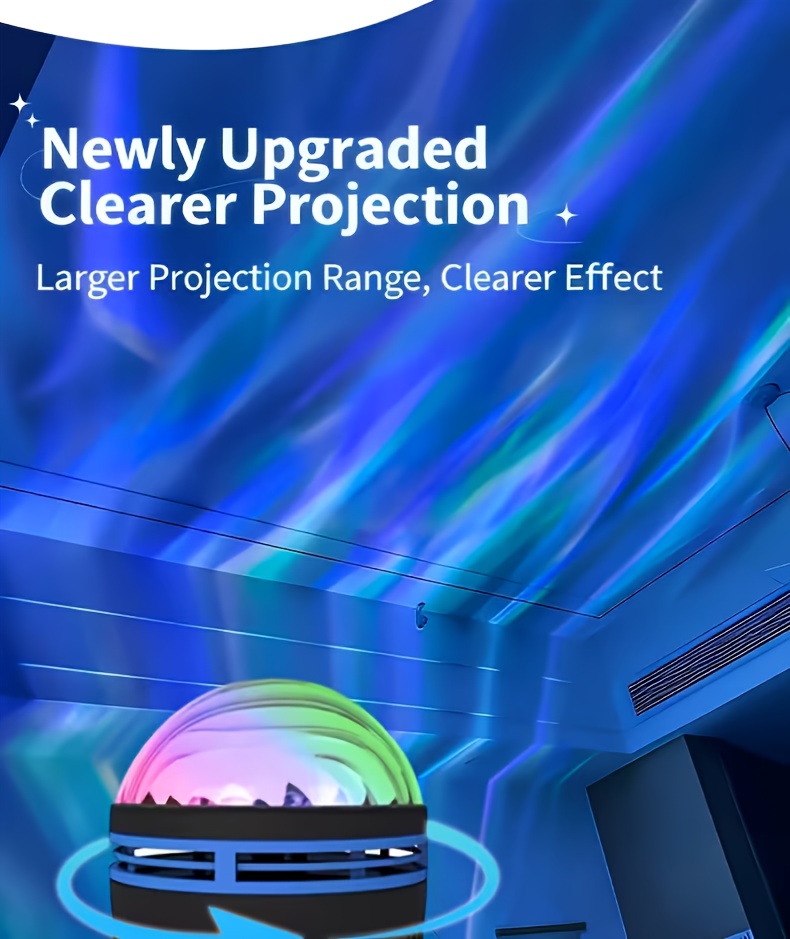 RGB Multicolor Ajustabil Efect Aurora, Potrivit pentru Decorarea Dormitorului și a Tavanului, Materiale de Înaltă Calitate și Măiestrie Exquisită, Perfect pentru Living, Camping, Nuntă și Decor Tavan Petrecere, Cadou Surpriză Ideal de Ziua de Naștere