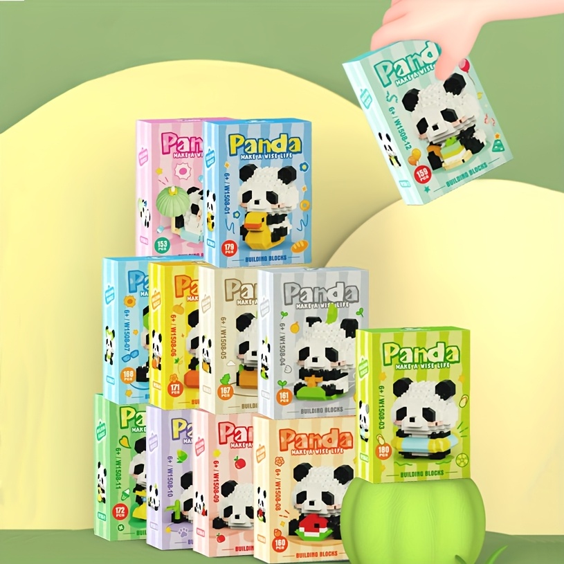 12pcs Panda Blocks Building Set - Ideal Gift for Halloween, Thanksgiving