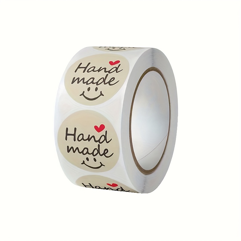 TEMU 500 Sheets Per Roll Of Handmade Stickers, Craft Packaging Sealing Stickers, Box Sealing Stickers, Commercial Product Packaging Sealing Stickers,
