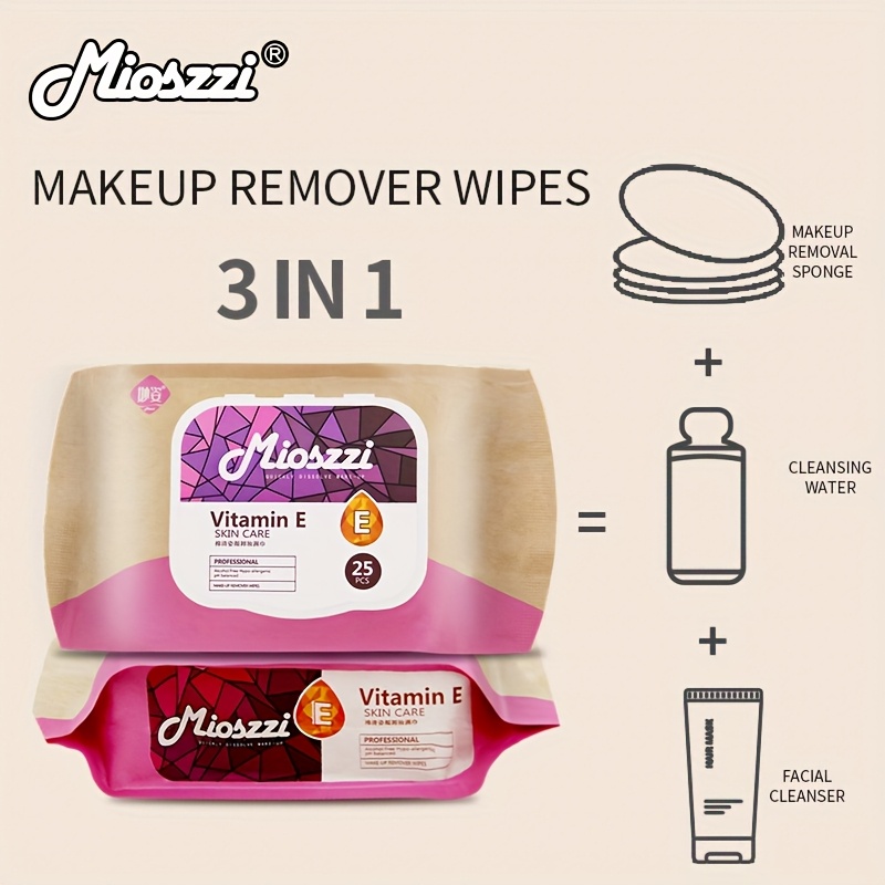VE Makeup Remover Wipes Sodium Hyaluronate Eye Makeup Remover Lip Full Face Moisturising Cleaning Cleansing Wet Towelettes Facial Cleansing Towelettes HyaluronicAcid Hydrating Makeup Remover Wet Wipes Gifts For Women