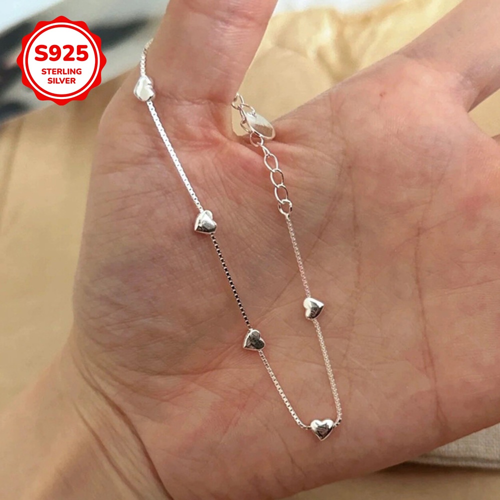 925 Silver Heart Women's Bracelet