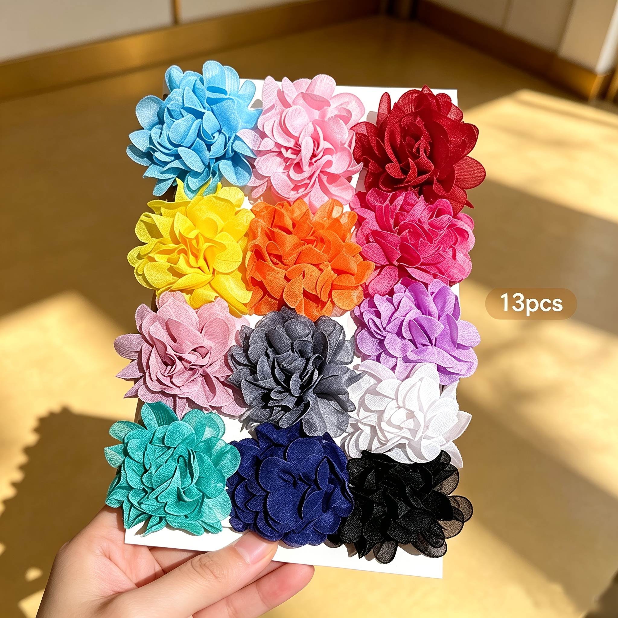 TEMU 13 piezas de pinzas para el pelo florales estilo aleatorios, accesorios coloridos para el cabello para uso diario