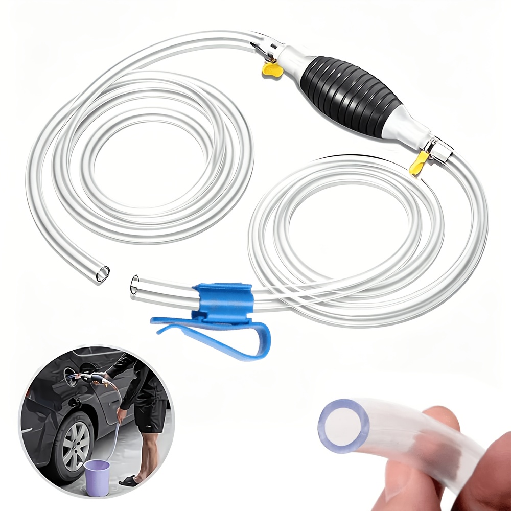 TEMU 6pcs/set Gasoline Siphon Pump, 2pcs Tube, Fuel Transfer Pump, Hand Water Pump, Portable Water Pump Hand Suction Tube, Fuel Suction Pipe, Siphon