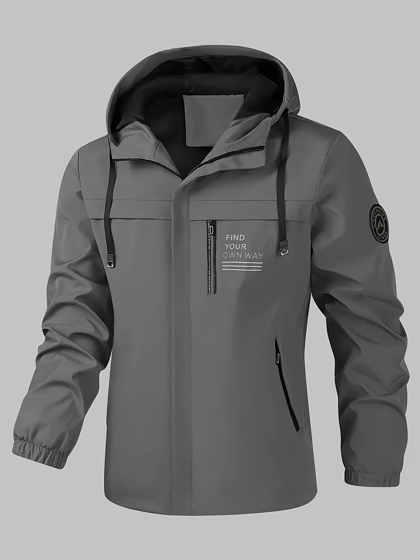 new mens spring autumn hooded printed jacket comfortable fabric fitness training jacket ideal gift for dates outdoor mountaineering windproof and jacket