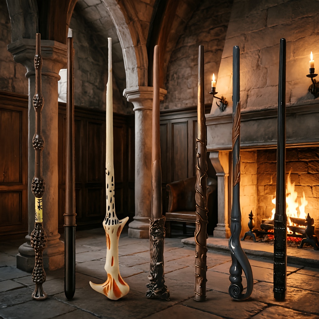 TEMU 7pcs Harry Potter Halloween Costume Wands, Exquisite Wizard Wands Suitable For Christmas, Halloween, Birthday Party Decorations, Cosplay, And