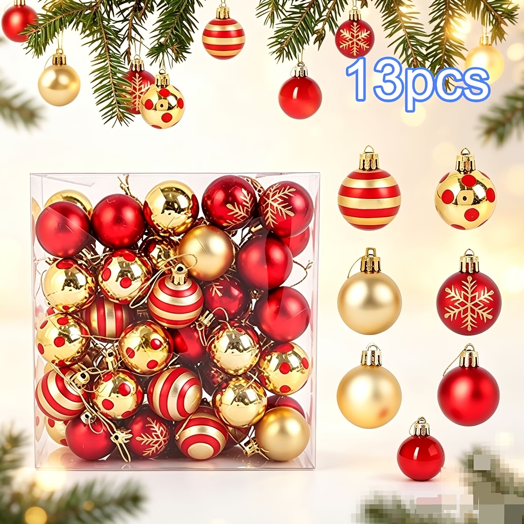 TEMU 4cm Random Color Round Plastic Christmas Baubles, Classic Christmas Ornaments For Xmas Tree, Holiday Decorations For Wedding Thanksgiving
