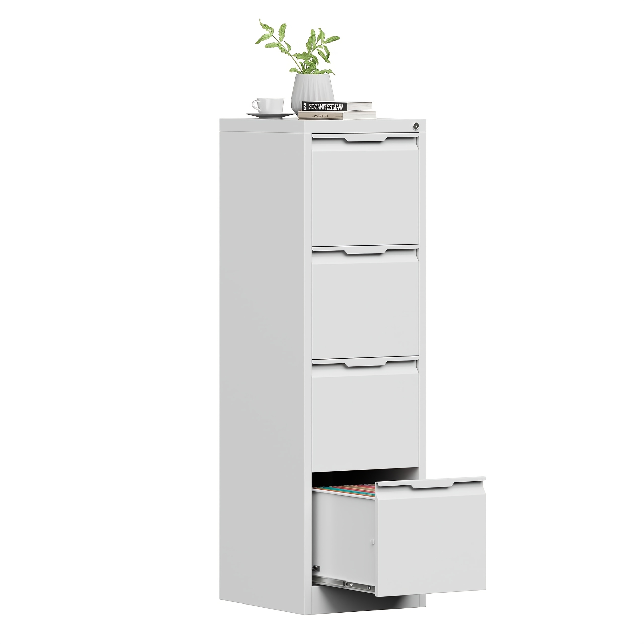 4 Drawer Metal Storage Organizer White: Stylish Space Saver