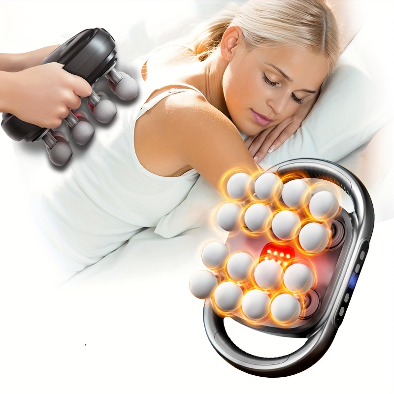 16 head muscle massage device deep tissue tool 20 levels of   usb rechargeable full body and neck massager perfect gift for athletes   halloween and christmas body fat massage device
