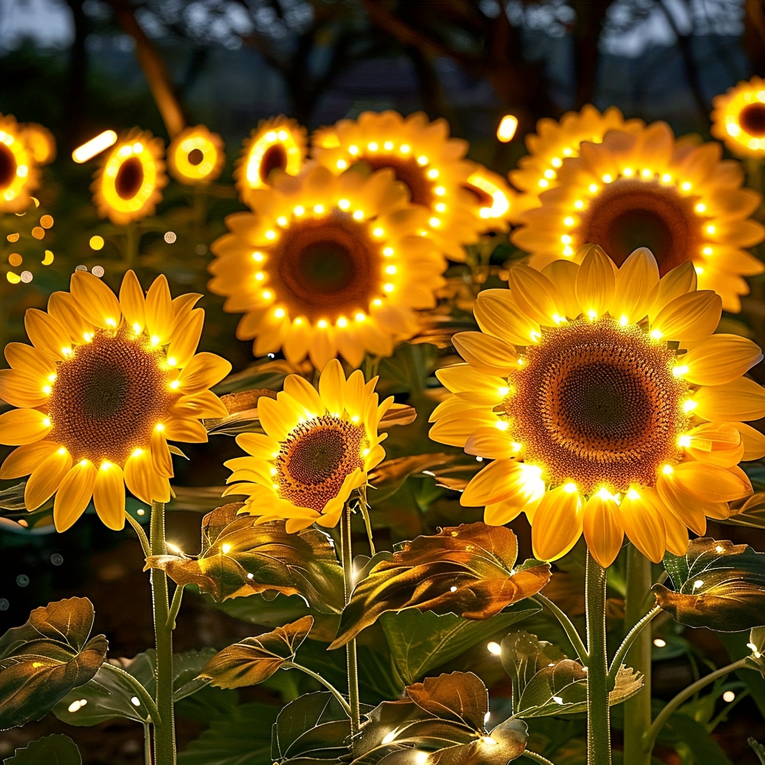 

Solar Lights Outdoor Garden Decor: 6 Pack With Upgraded Decorative Lights With Nickel Battery, 18 Sunflower Solar Garden Lights, Artificial Solar Flowers, Lawn, Garden, Yard, Pathway Decoration