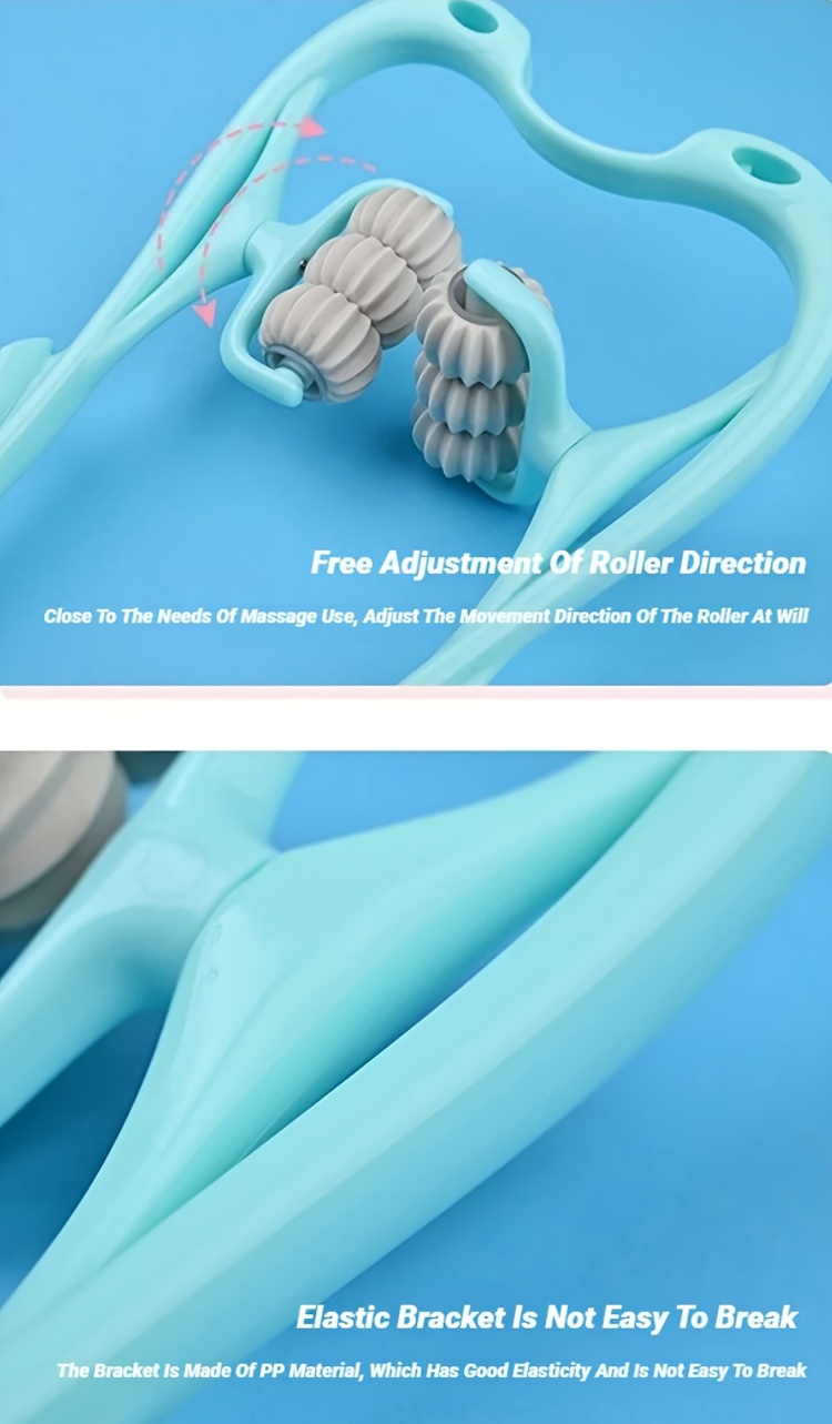 6 roller manual neck shoulder massager heavy duty handheld cervical with removable washable rollers swan   for posture   home office use portable relaxation tool Product details 5