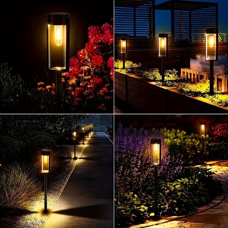 8 pack solar pathway lights bright waterproof outdoor garden decor with solar landscape lighting for walkways driveways lawns solar outdoor lights outdoor solar lights 7