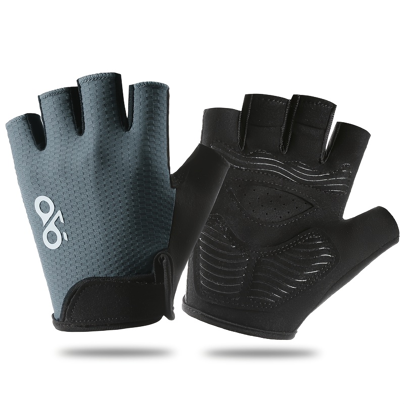 TEMU Sports Outdoor Clothing Summer Half Finger Cycling Gloves Men's And Women's Outdoor Road Cycling Sports Elastic Breathable Anti Slip Thick Palm
