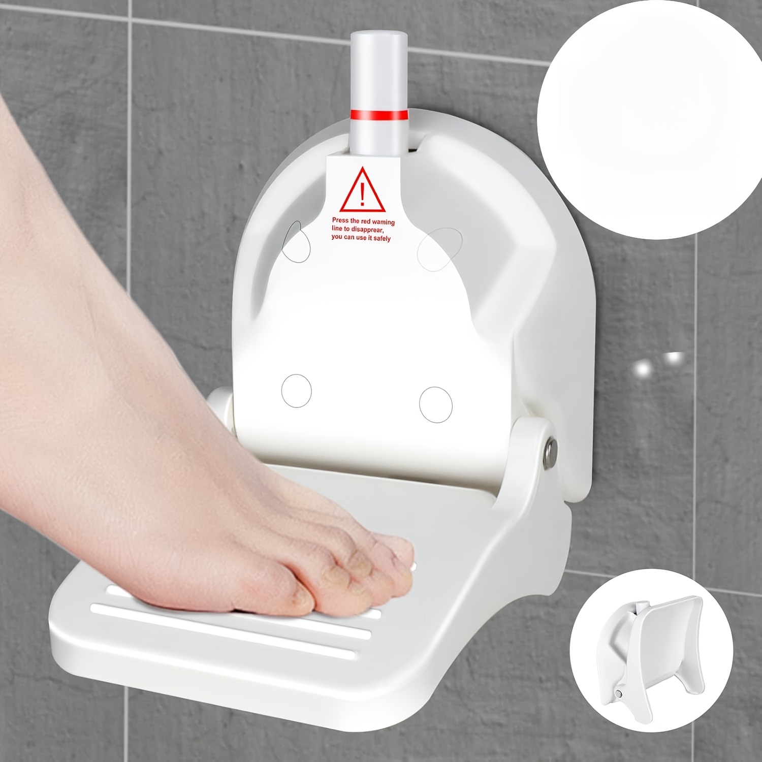 

Hot New Bathroom Non-slip Foot Pedal For Shower Shaving Legs, Foldable Shaving Pedal For Indoor Shower, Suction Cup Shower Foot Pedal