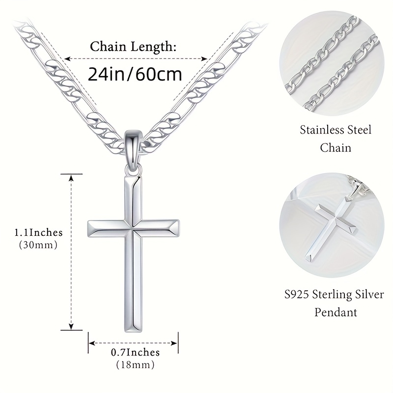 Image of 925 Silver Pendant Necklace Unisex Fashion Single Simple Classic Hip Hop Street Valentine's Day Anniversary Birthday Perfect Gift Presented In A Box