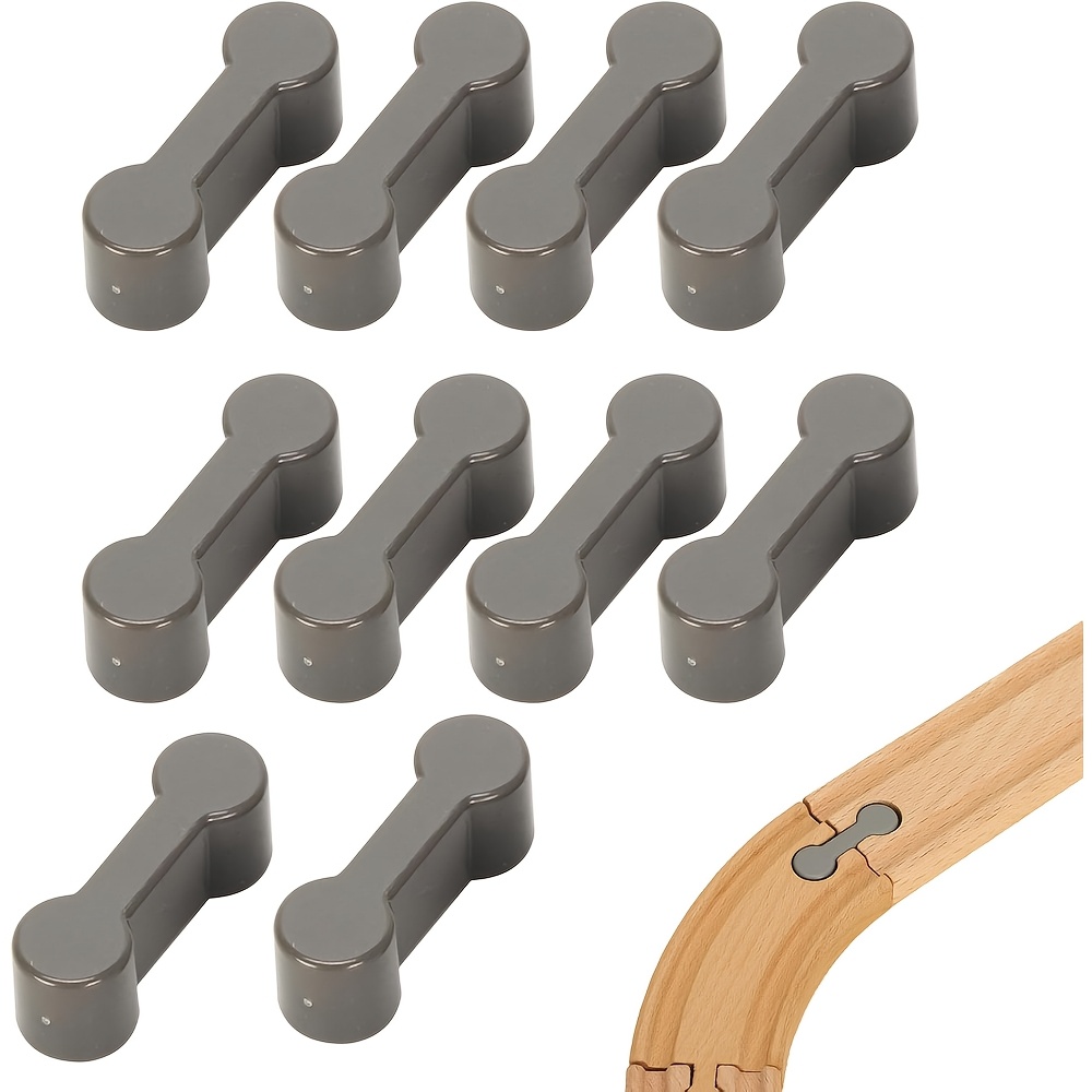 

10pcs/20pcs Grey Abs Wooden Track Adapter Connectors, Reusable Railway Accessories, Universal Wooden Railway Adapter Combination For Building Birthday Yard