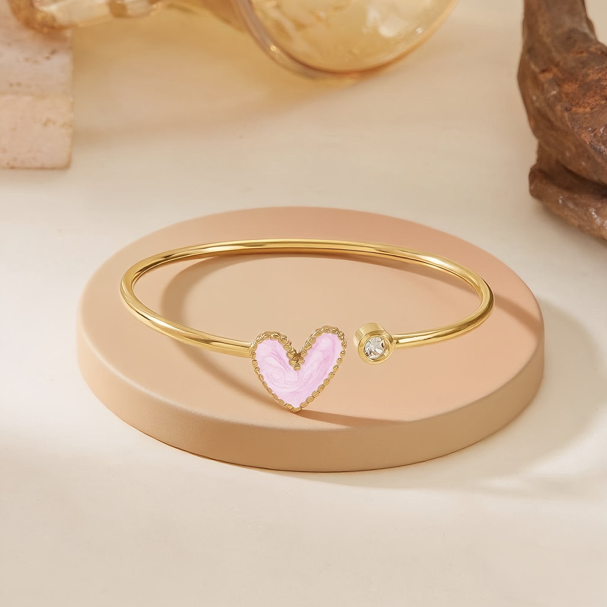TEMU Pulsera de acero inoxidable para mujer con esmaltado caído, de moda, a y , con calados multicolores de que se puede torcer. Es adecuada para uso
