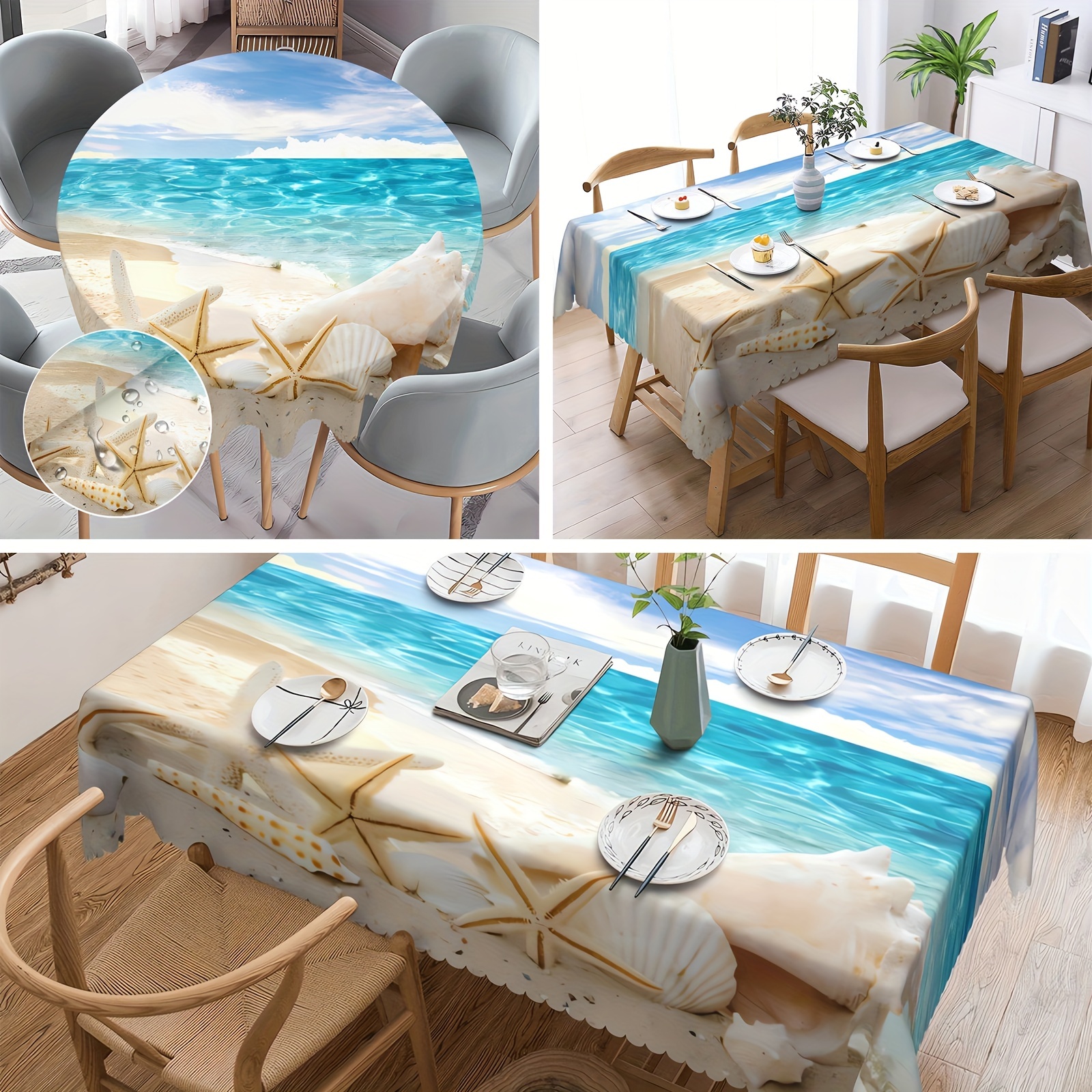 18 x 72 inches Table Runner Cotton-Polyester Blend, Ocean Marine Theme  Nautical Sea Animals Retro Blue Table Runner for Table Decorations, Indoor