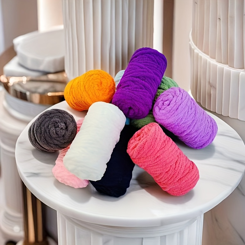 

500g Super Soft Chenille Yarn - 100% Polyester, & Knit, Ideal For Diy Projects Like Blankets, Scarves, Hats - , No-pill, Shrink-resistant In Assorted Colors, Chunky Yarn