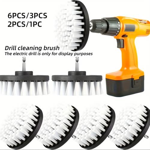 6 3 2 cleaning brushes soft bristled brushes 4 inch approximately 10 2cm drill brush replacement suitable for hotel family furniture kitchen and bathroom door and bathtub cleaning industrial cleaning brushes
