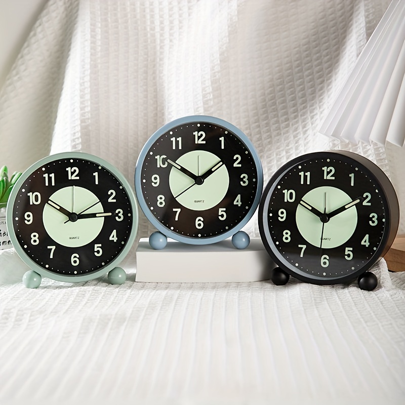 

Ambient , Chic Metal Alarm Clock With Soft Night Light - Bedroom, Office Decor & Dorm Accent - Ideal Christmas Gift