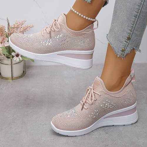 spring and summer new height increasing womens shoes shiny fashionable versatile thick soled sports shoes for women outdoor travel shoes women shoes sneakers
