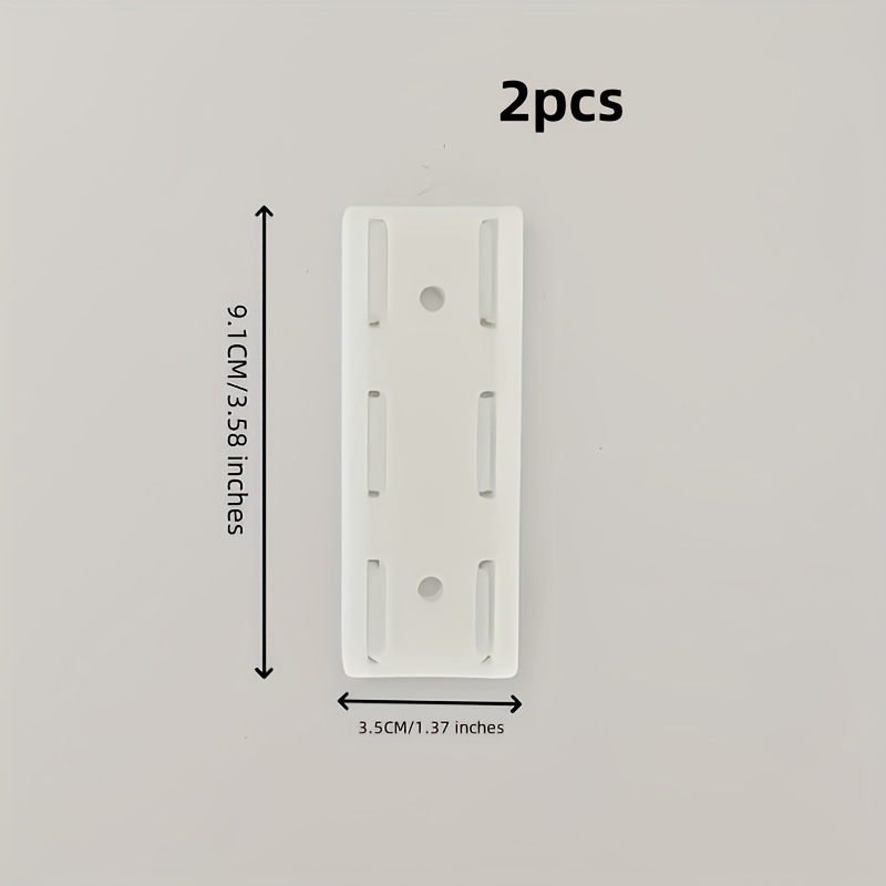 TEMU Juego de 2 organizadores de regleta de pared de plástico - No requiere perforación, soporte de montaje extraíble, para router, control remoto y