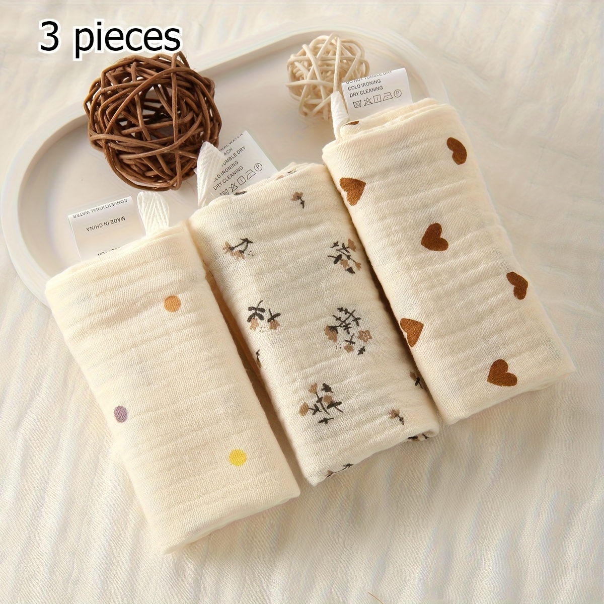 Image of 3pcs Of Colors, 4 Soft Small Square Towels, Cute Towels, Handkerchiefs, Face Towels, Suitable For Outdoor Home Use