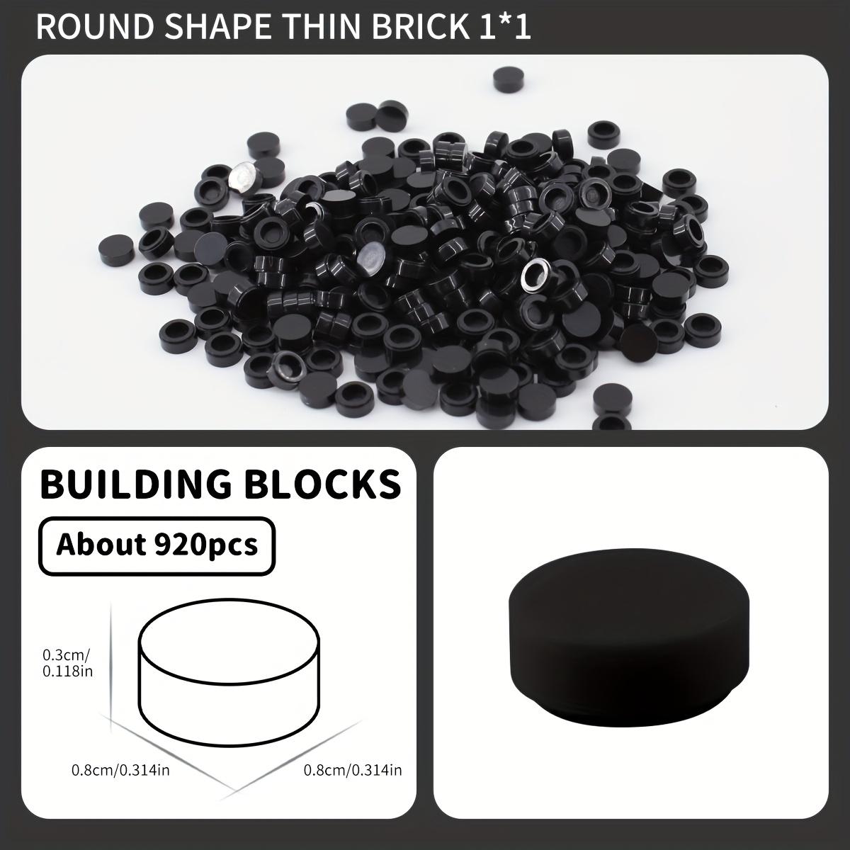 920pcs 1x1 Round Special Bricks Small Particle Mixed Loose Brick Accessories