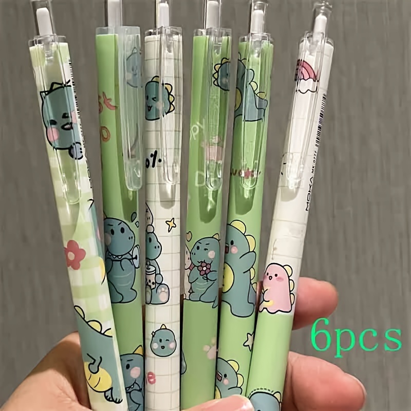 Random 6pcs Creative Dinosaur Pattern Press Neutral Pen