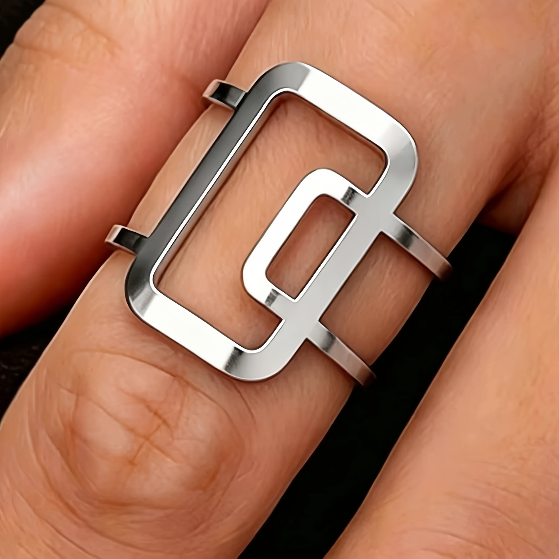 TEMU High-quality 304 Stainless Steel Geometric , Hypoallergenic, Fade-resistant, Comfortable And Versatile, Simple And Elegant. A High-quality