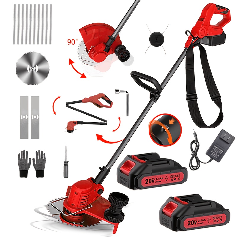 TEMU New Heavy Upgrade! 3-in-1 Wireless 8-inch Lawn Trimmer - Electric Hedge Trimmer, Electric , With 2pcs Large Capacity Batteries And Fast Charger,