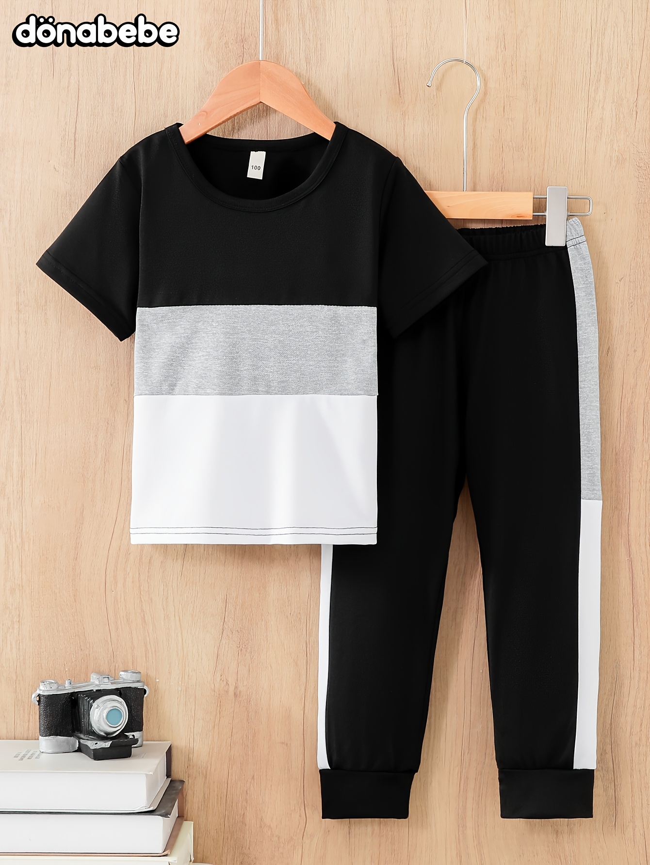 conjunto chándal casual poliéster niños donabebe camiseta Temu