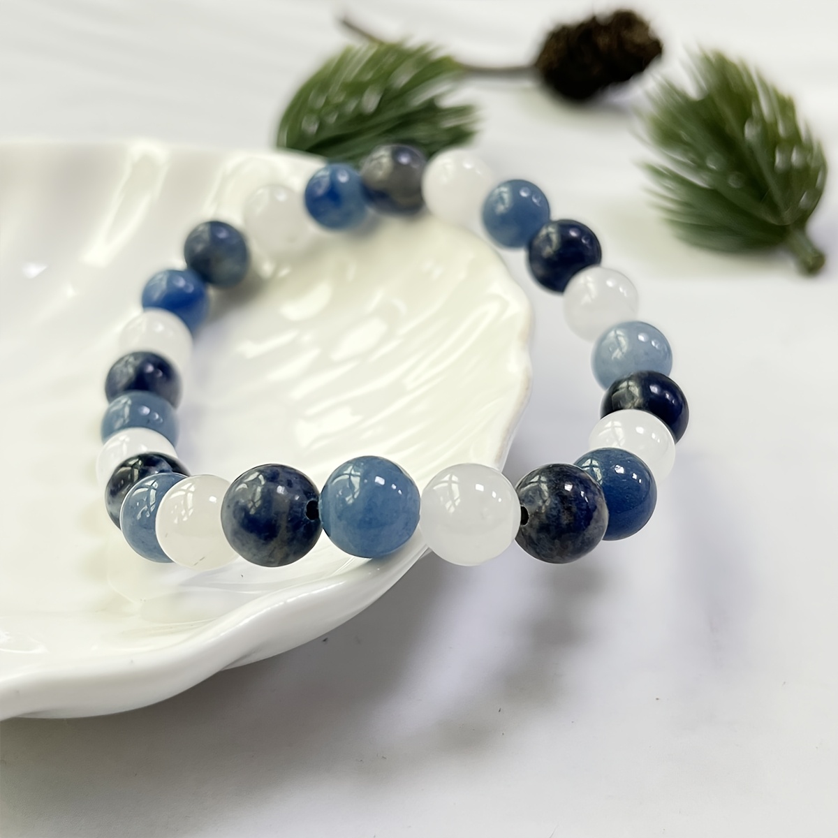 Handcrafted Calming Bracelet Moonstone Sodalite Angelite Beads