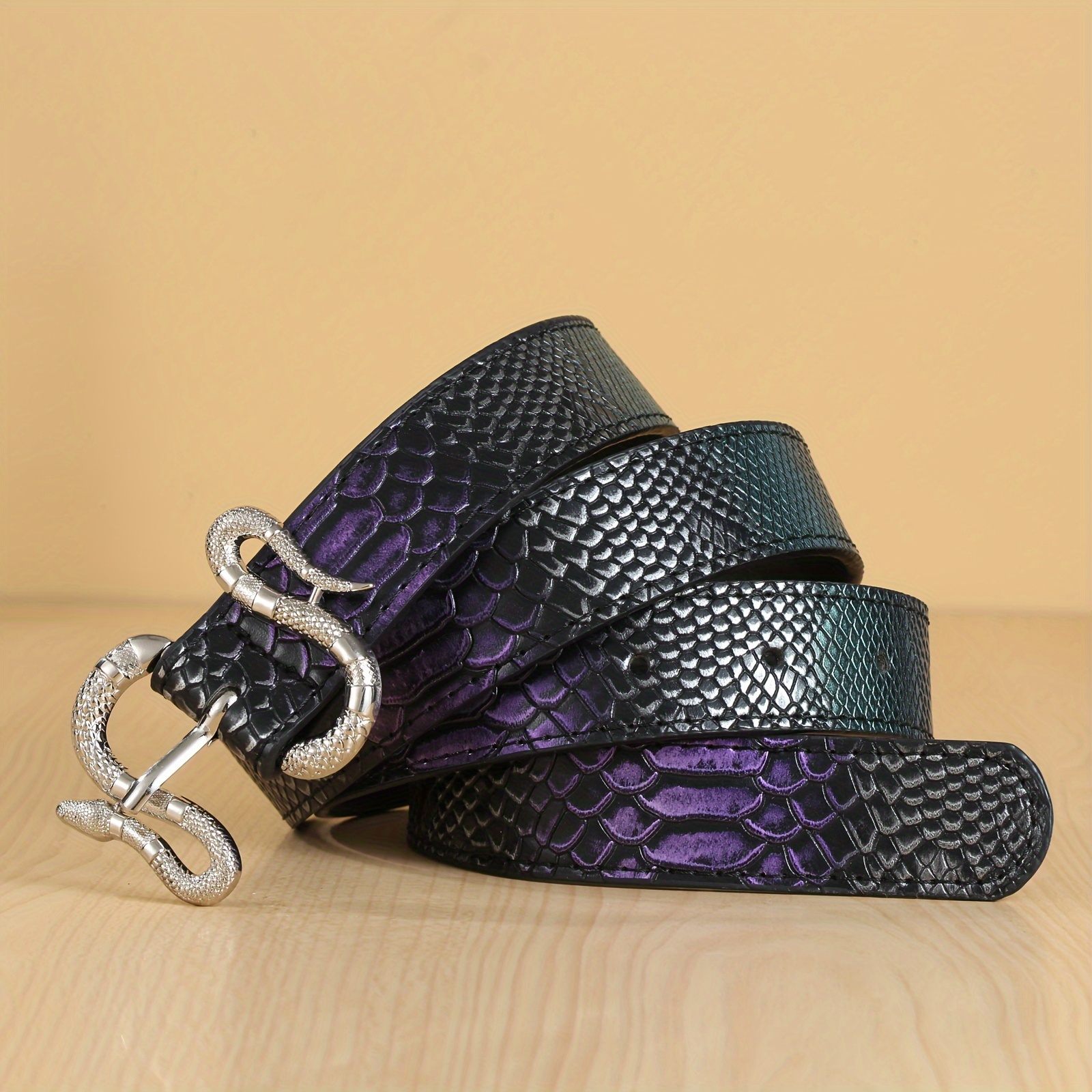 Image of 1pc Decorative Personalized Alloy Snake-shaped Women's Belt For Jeans, Skirts, Casual Dresses, And Versatile Daily Wear