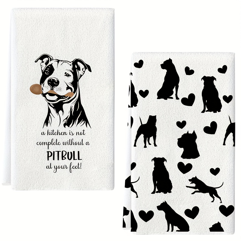 TEMU 2-pack Microfiber Modern Absorbent Cloths, Cow Dog Print, Cooking Baking Tea Towels, Dishcloths And Scouring Pads, Dish Cloths, Super Soft, High