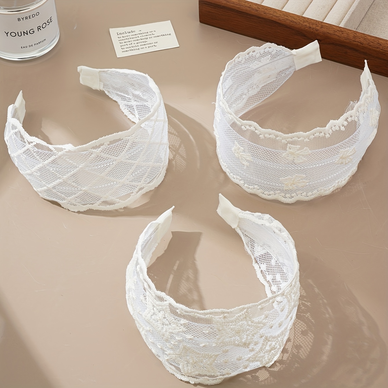 E-shop 3 Stück Weiße Spitzen-Mesh-Stirnbänder, Süße Ballett-Stil Haarspangen für Frauen, Hochkrone Haaraccessoire geeignet für den täglichen Gebrauch