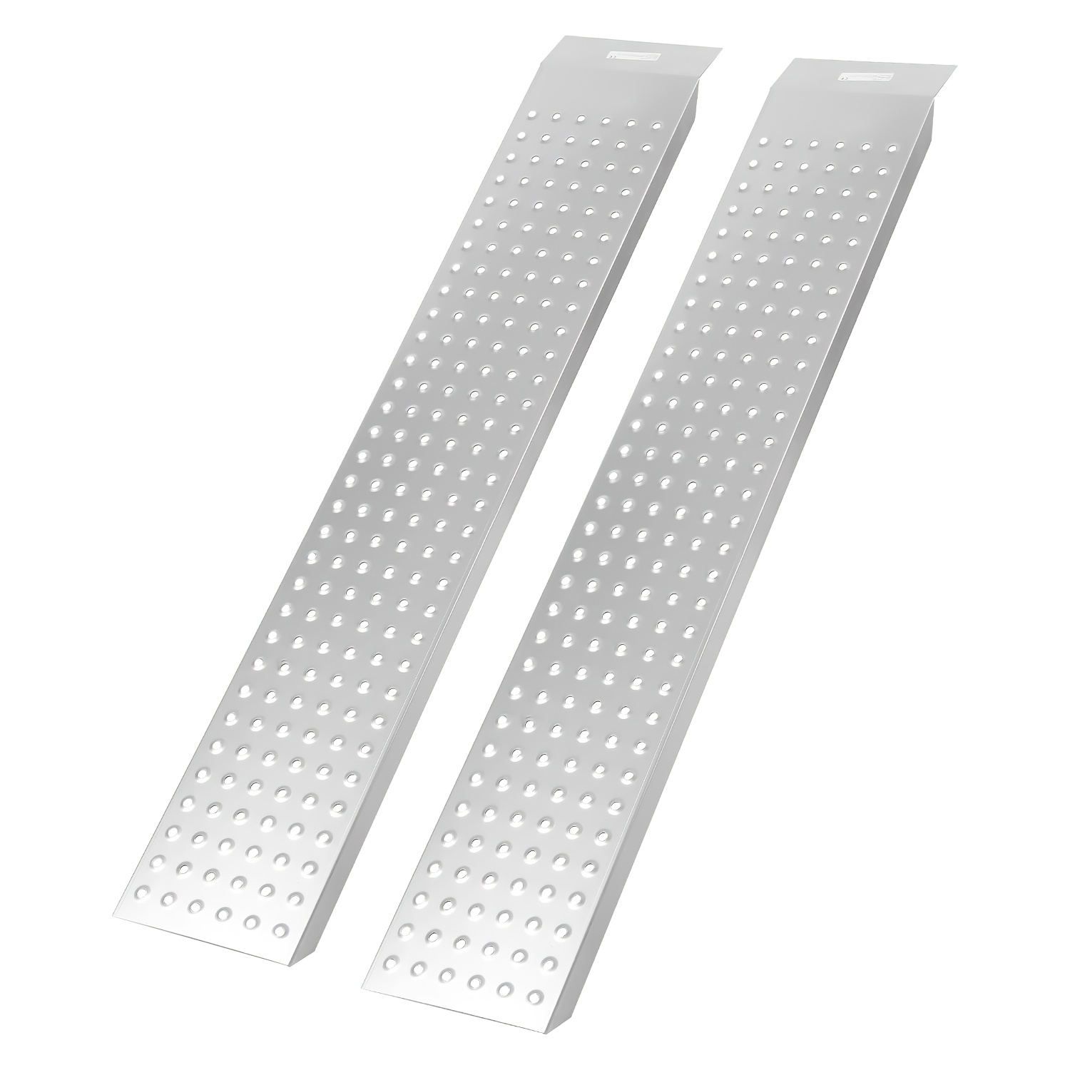 TEMU 2x Heavy-duty Galvanized Steel Loading Ramps With Anti-slip & Perforated Traction - 400kg Capacity (200kg/ramp) - Portable