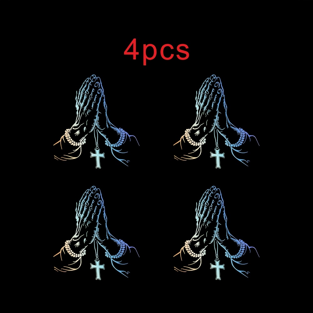 Image of 2d Flat, 2d Flat - 4pcs Gesture Stickers, Car Rearview Mirror Stickers, Car Styling Window Glass Motorcycle Laptop Vinyl Stickers, Car Decals, 2d Flat