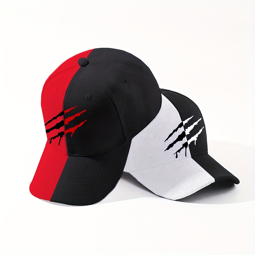2pcs Scratch Pattern Printed Adjustable Baseball Hat Unisex Hat, Ideal Gift For Couples Or