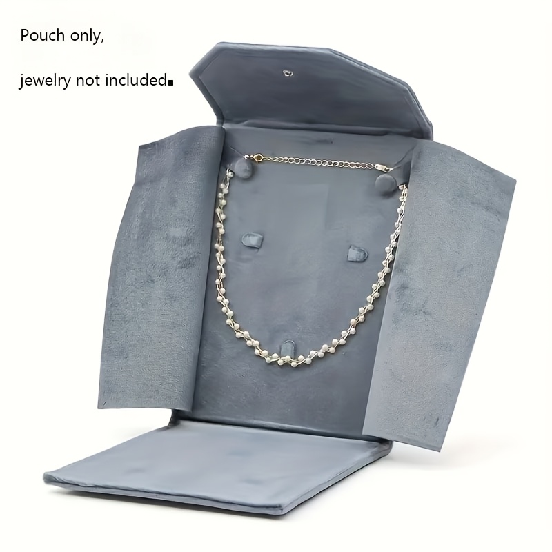 TEMU 1 pz Porta Collane in Velluto per Gioielli, Custodia da Viaggio per Collane, Pochette per Gioielli da Donna, Borsa Regalo