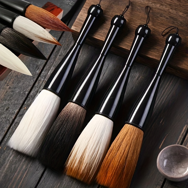 

1pc Brush Wolf Hair Large Bucket Brush - Large Tote Big Brush For Writing Spring Festival Couplets, Lucky Characters, Big Characters, And Bear And Sheep Mixed Hair Gift Brush