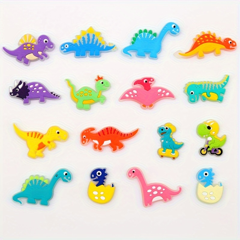 E-shop 16 Stk. Leuchtende Dinosaurier-Schuhcharms, Geeignet für Schuhe und Sandalen, Fluoreszierendes Dinosaurier-Design Schuhcharme Dekoration,