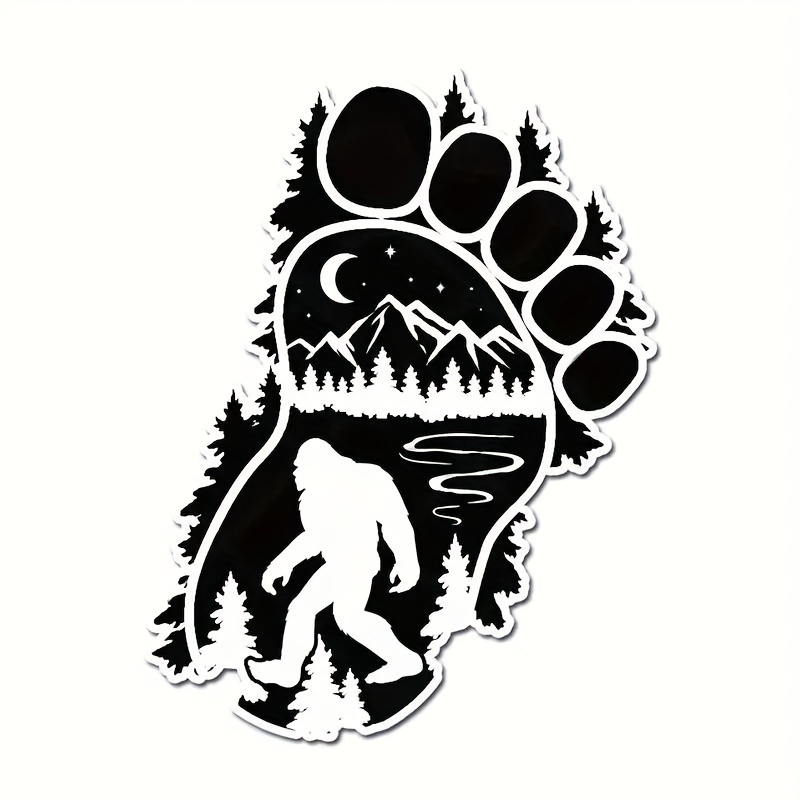 

Sasquatch Footprint Forest Vinyl Decal Sticker For Car, Laptop, Helmet, Toolbox - Durable Pvc Material, Outdoor Adventure Theme