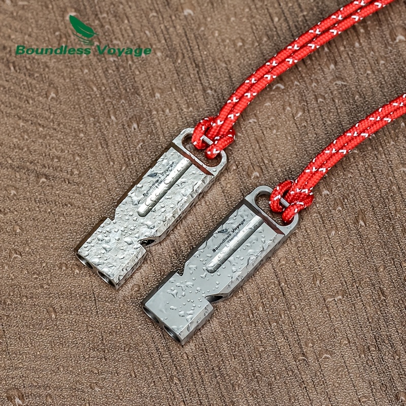 Pure Titanium Outdoor Emergency Whistle for Camping