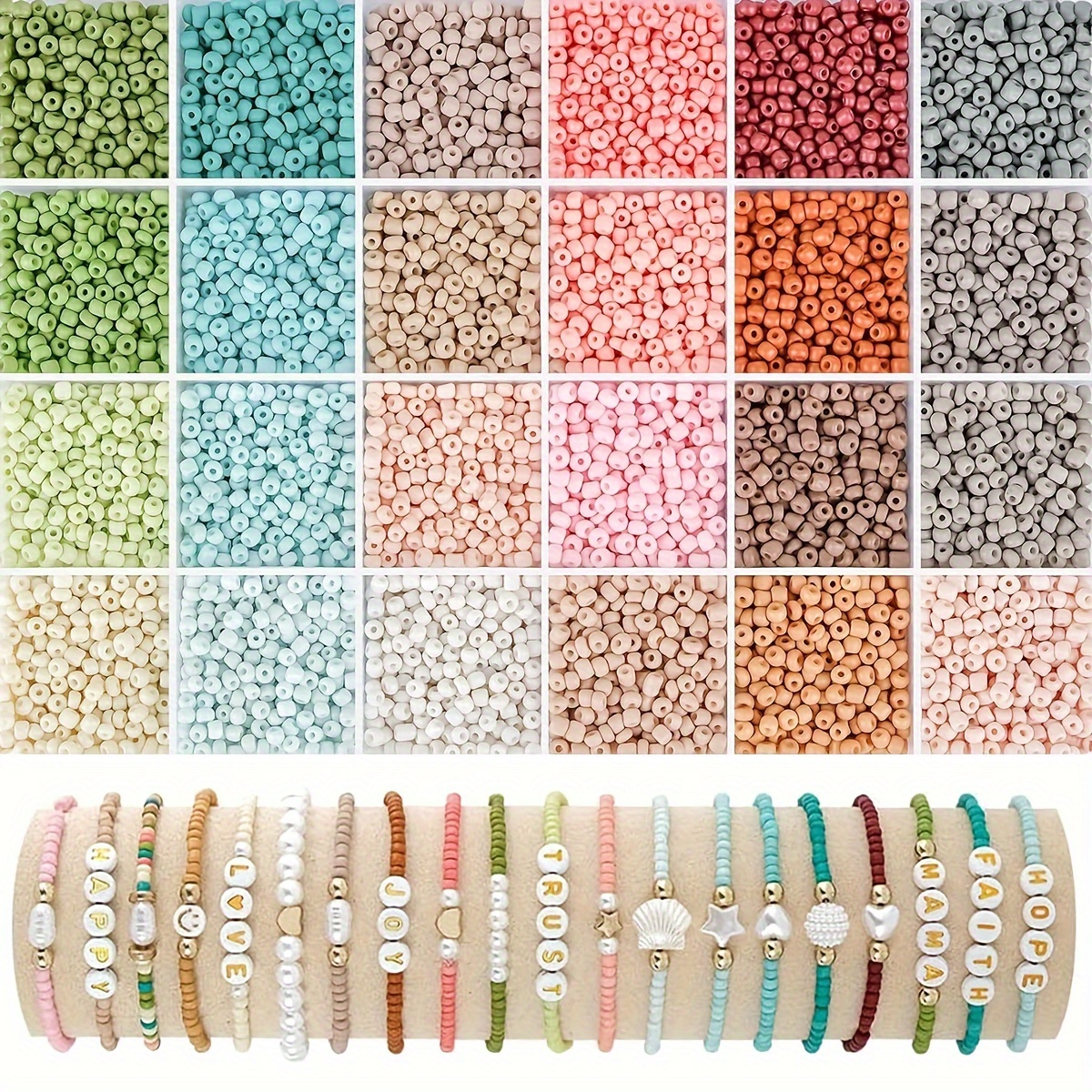 

5800pcs Glass Seed Beads Jewelry Making Kit - 3mm Assorted Morandi Colors With Spacer Beads Variety Pack For Diy Bracelets, Necklaces And Crafting Accessories