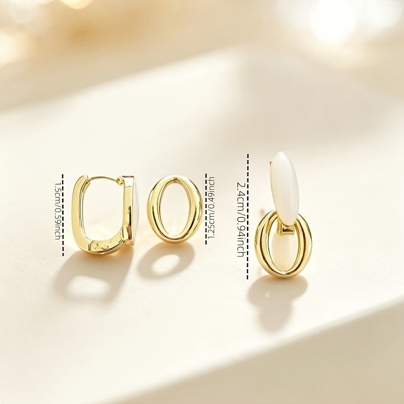 Women's Exquisite Irregular Geometric Dangle Earrings, Elegant Style