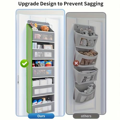 multi layer foldable wall mounted storage organizer with mesh pockets and hooks large capacity stackable fabric box suitable for doors walls space saving solution neutral for bedroom bathroom kitchen